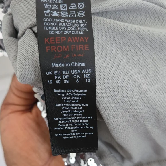 Boohoo Silver Sequin Midi Dress - Picture 5 of 5